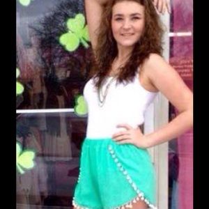 Green Pom Pom shorts!!!